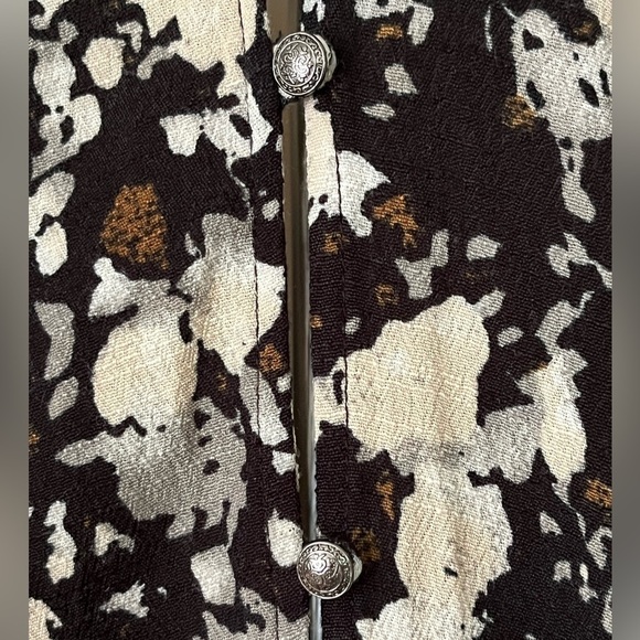 Free People All The Right Ruffles Wrap Floral Romper In Raven Combo Size L Boho - Picture 8 of 16